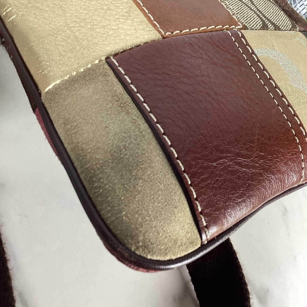 Coach Patchwork Leather Crossbody Shoulder Bag in Brown, Pink, and Gold Fall - Picture 14 of 14